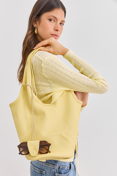 תיק רונדה דמוי עור | צהוב