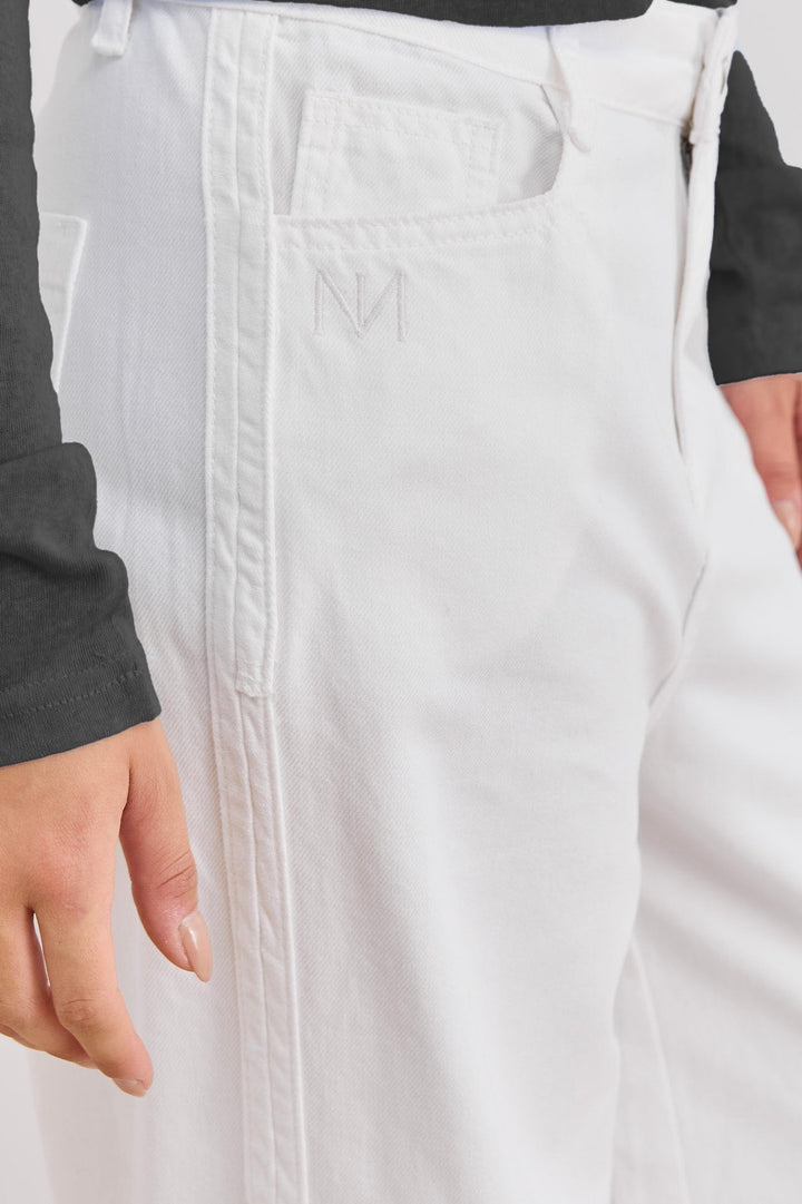 מכנסי דנים אמי תפר צידי | לבן