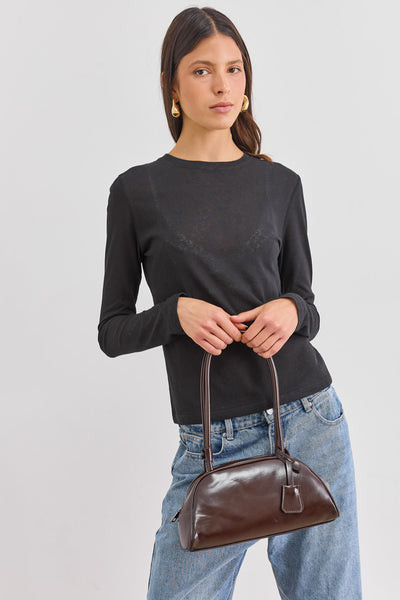 תיק כתף קתרין | חום כהה