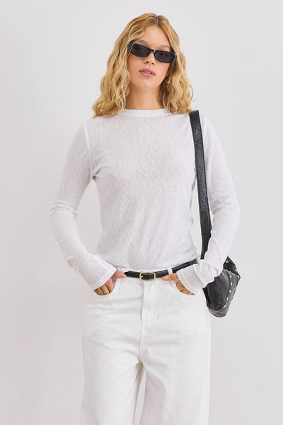 חולצת ניקולה בד שקפקף | לבן