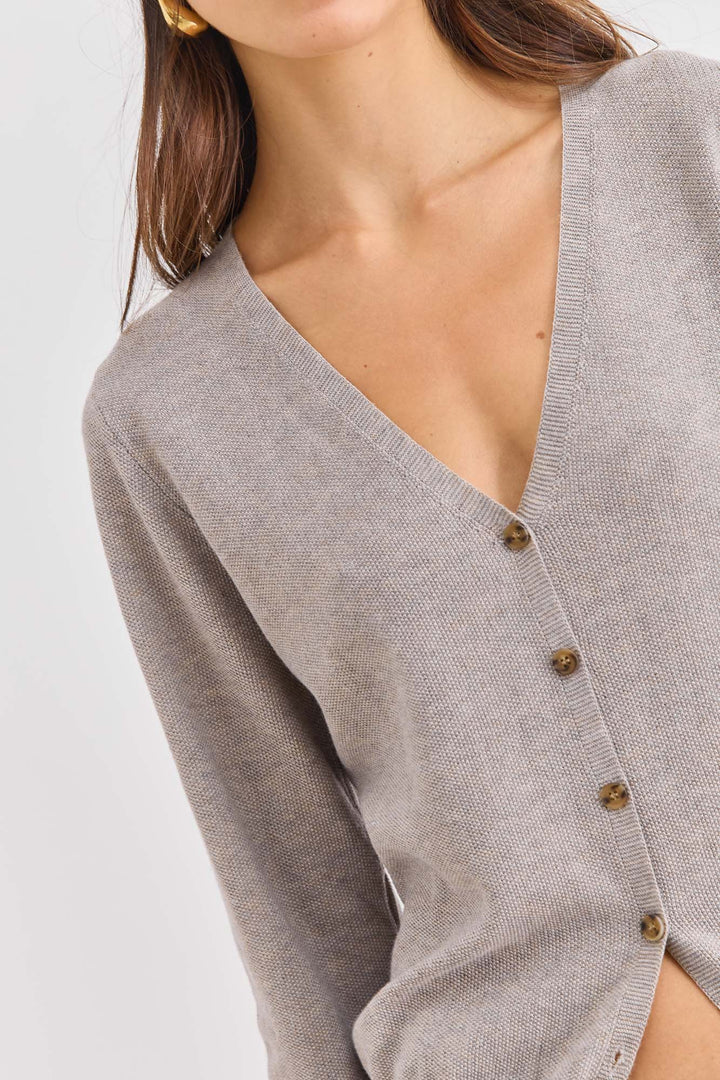 קרדיגן ג'ניפר סריג טקסטורה | מוקה