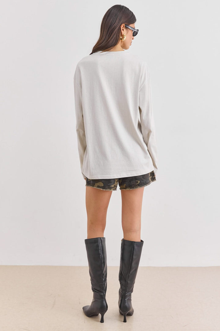 חולצת פאריס שרוול ארוך | אבן