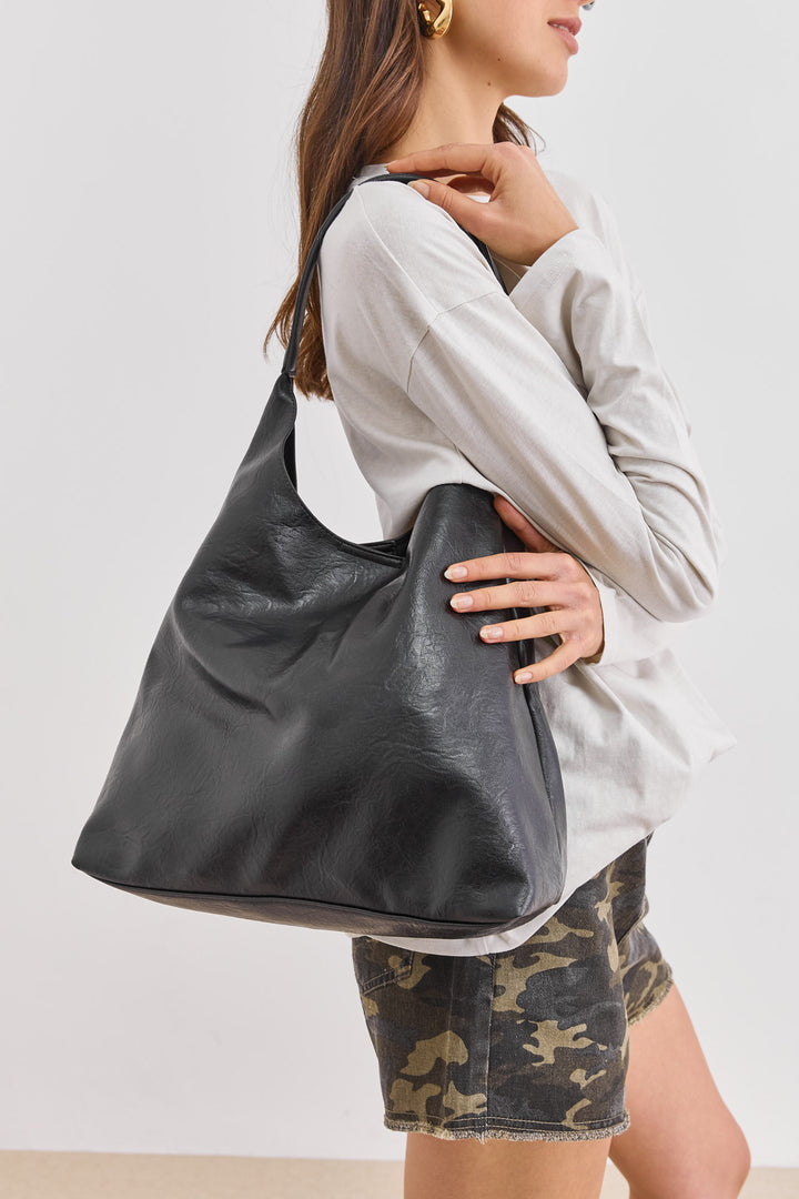 תיק צד ווקר דמוי עור | שחור