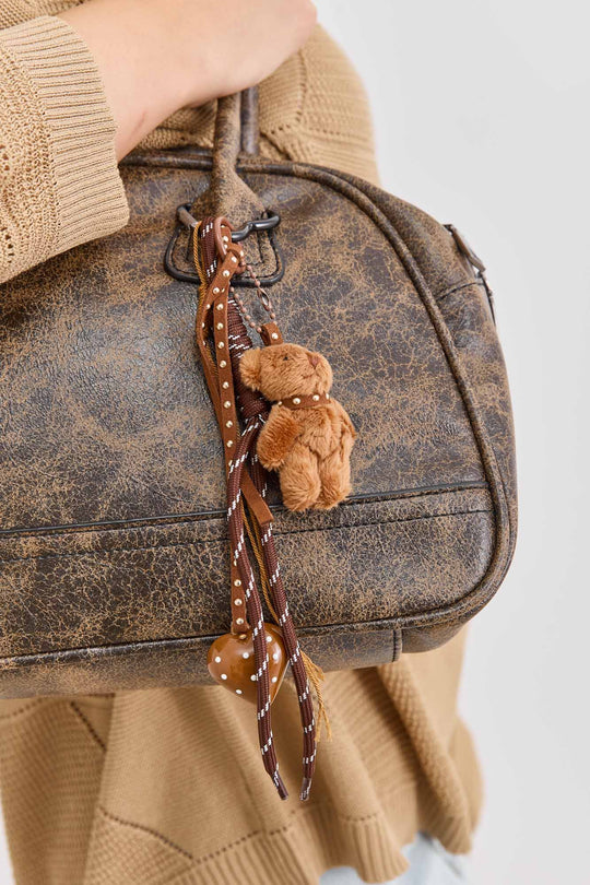 מחזיק צ'ארם טדי לתיק | חום