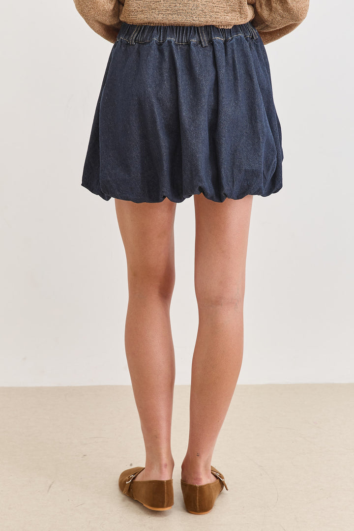 חצאית דנים דון בגזרת בלון | ג'ינס כהה