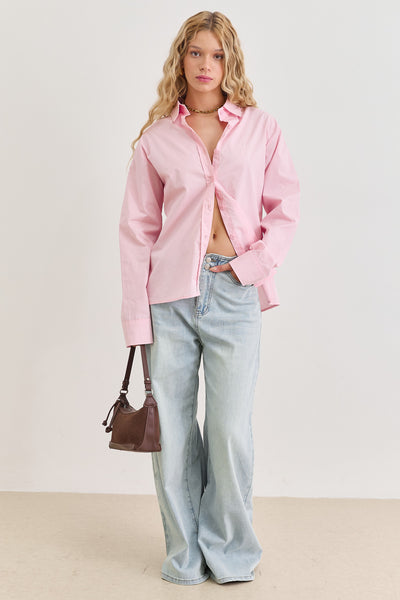 חולצה מכופתרת רובין קלאסיק | ורוד