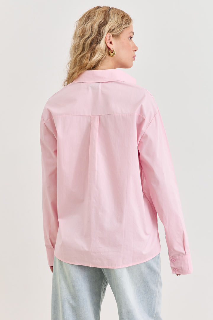 חולצה מכופתרת רובין קלאסיק | ורוד