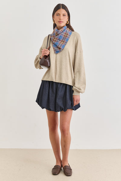 מטפחת קמיל הדפס משבצות | כחול