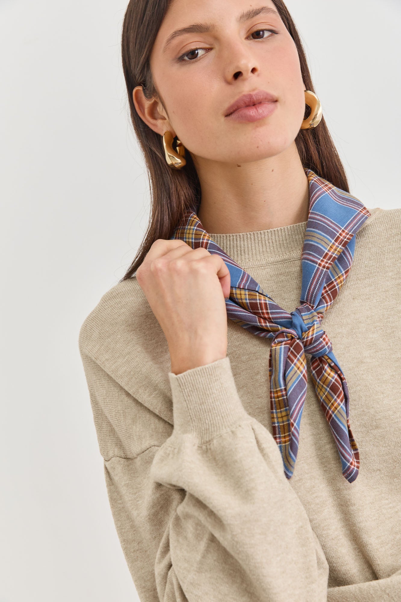 מטפחת קמיל הדפס משבצות | כחול