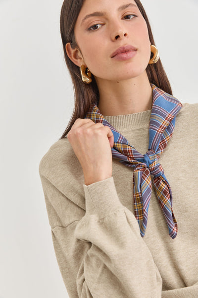 מטפחת קמיל הדפס משבצות | כחול