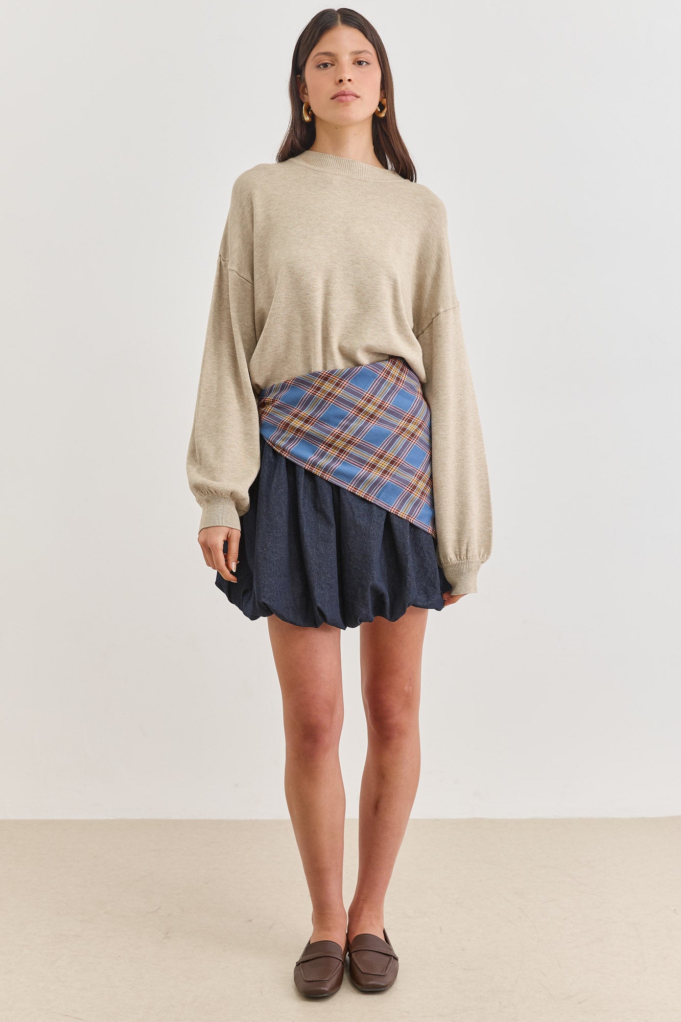 מטפחת קמיל הדפס משבצות | כחול