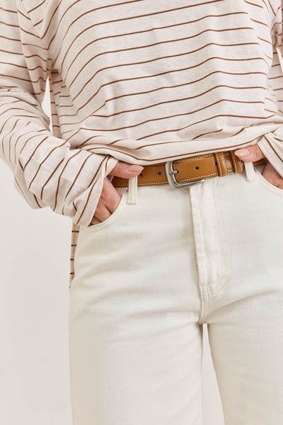 חגורת קיירה דמוי עור תיפורים בולטים | קאמל