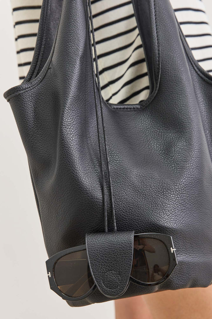 תיק רונדה דמוי עור | שחור