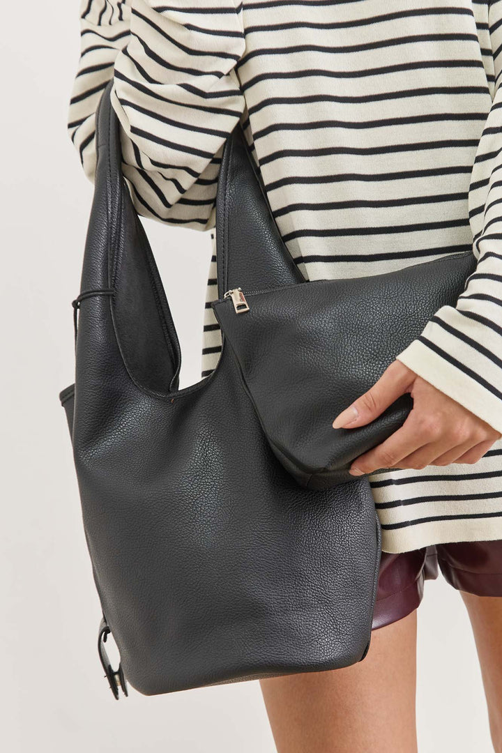 תיק רונדה דמוי עור | שחור