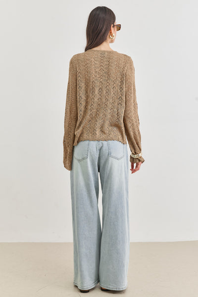 קרדיגן אמילי בד מחורר | חום