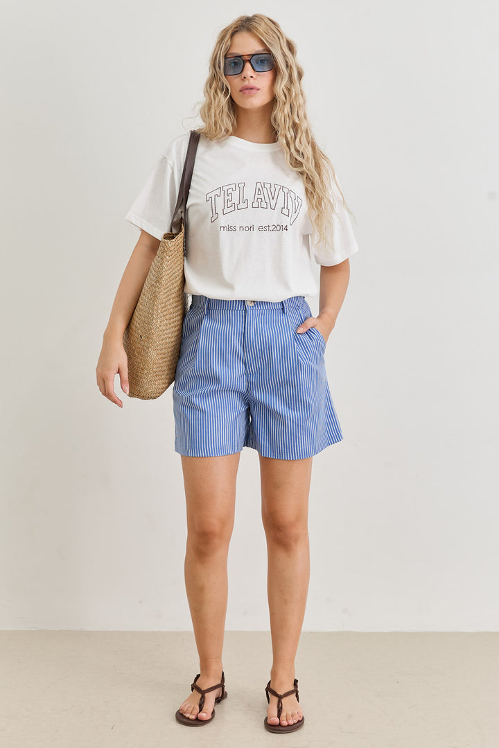 שורטס מיאמי סטרייפס | כחול/לבן