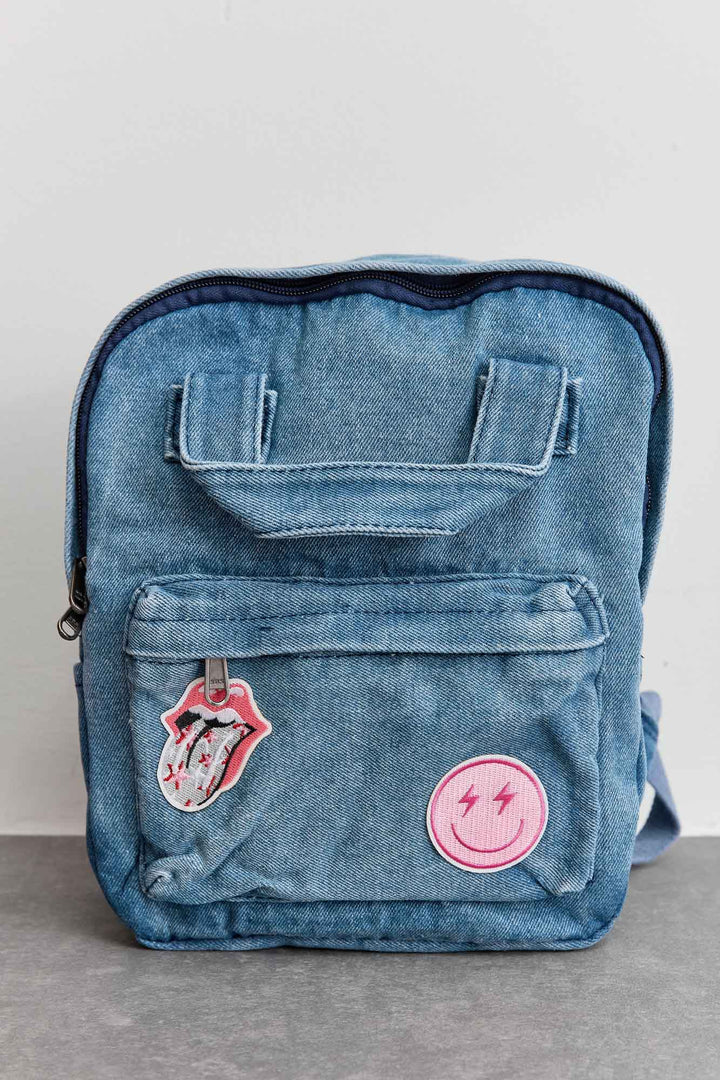 תיק גב דנים קטן סמיילי | ג'ינס בהיר