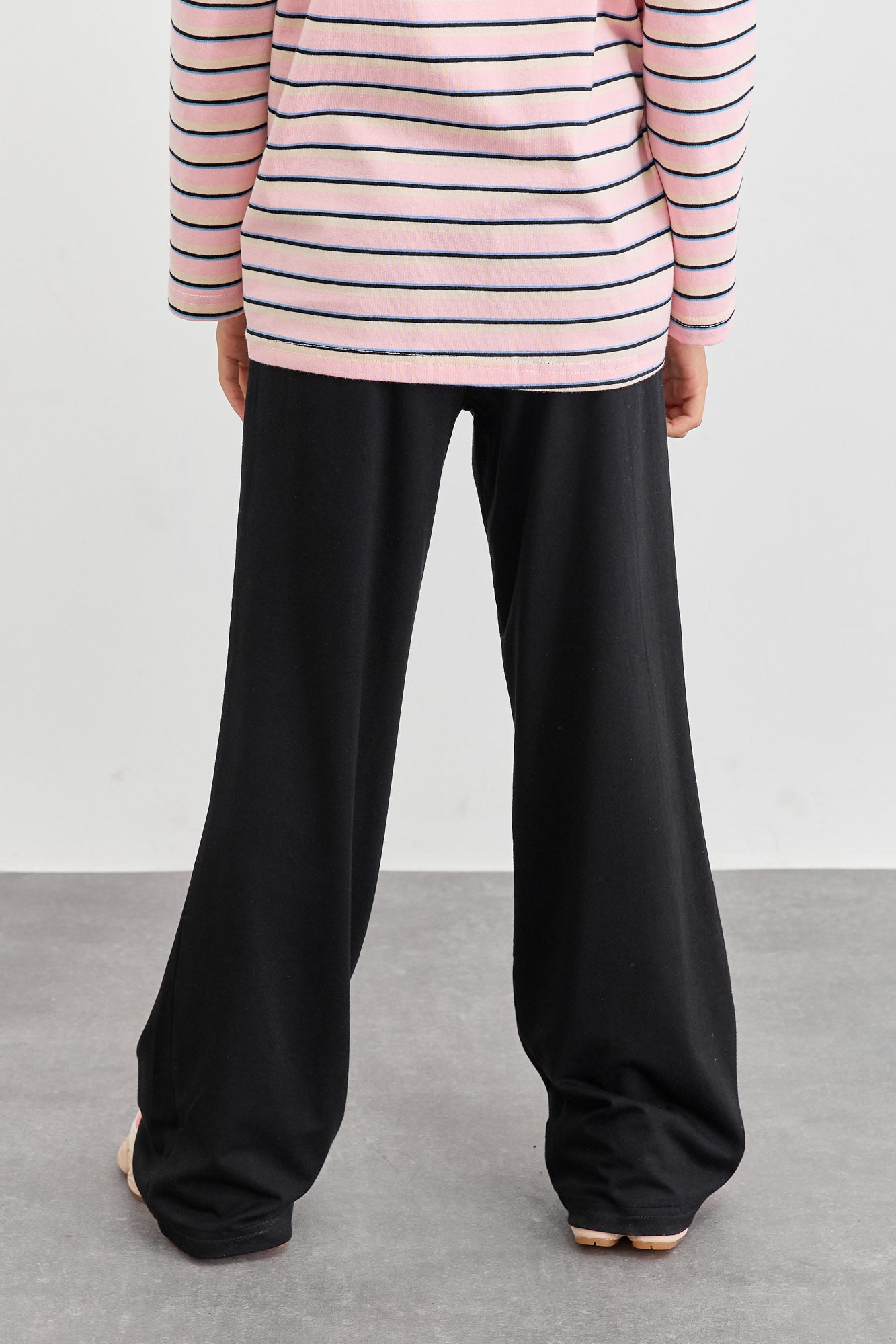 טייץ פדלפון מבד רך עם קיפול במותן  | שחור