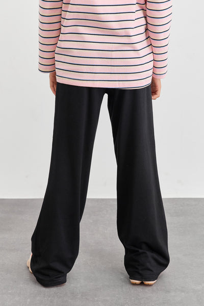 טייץ פדלפון מבד רך עם קיפול במותן  | שחור