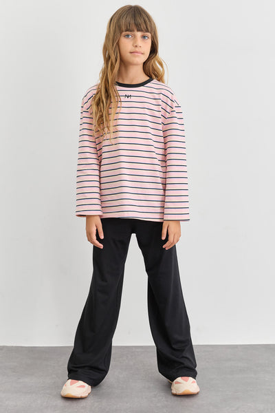 טייץ פדלפון מבד רך עם קיפול במותן  | שחור