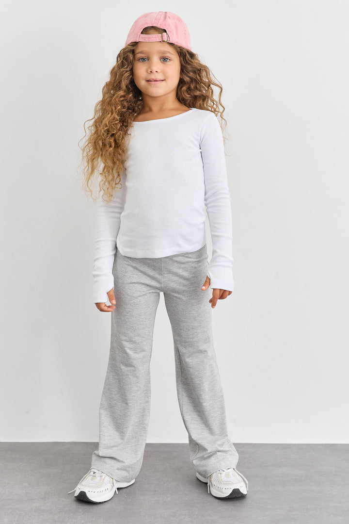 טייץ פדלפון מבד רך עם קיפול במותן  | אפור