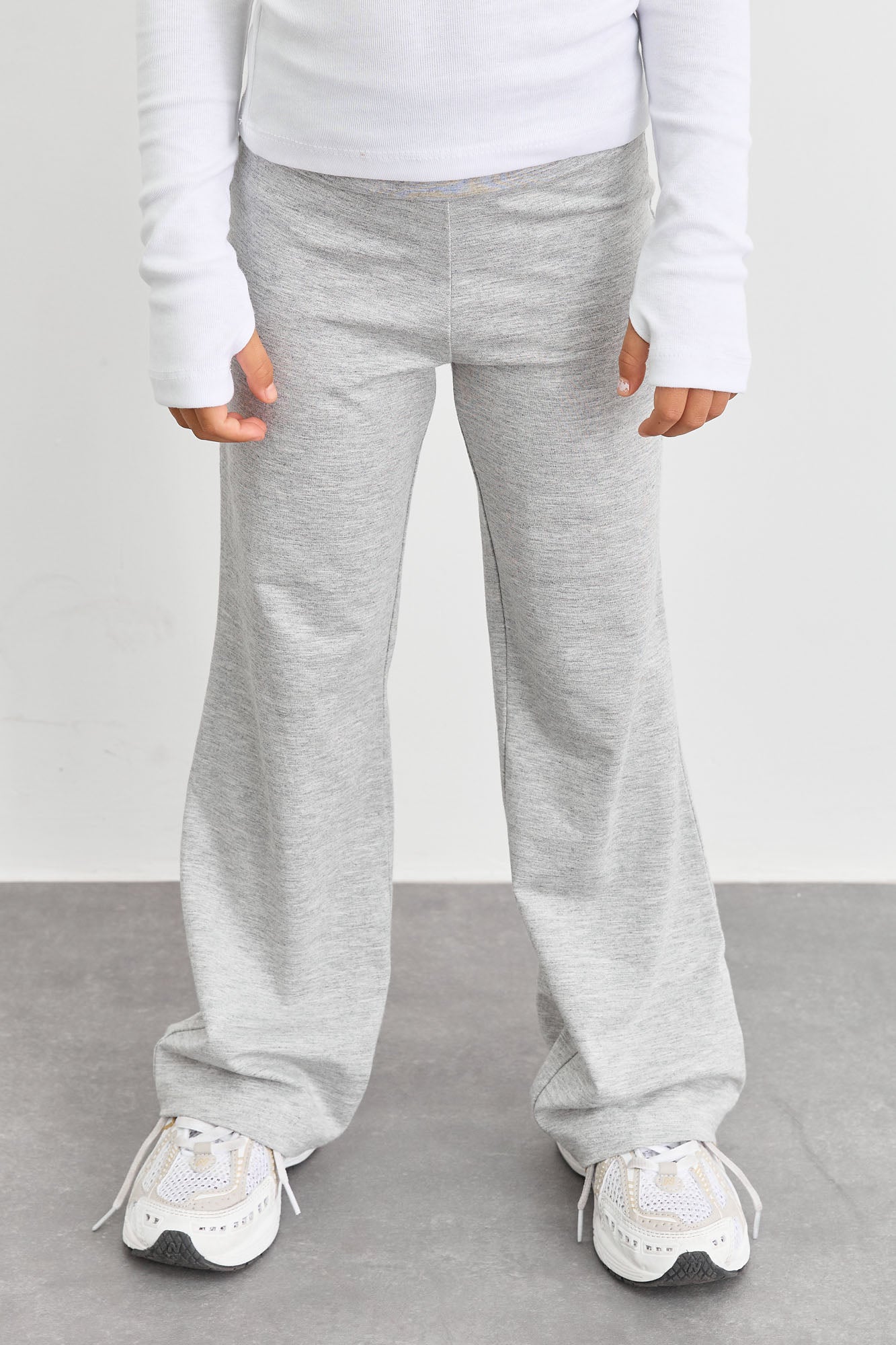 טייץ פדלפון מבד רך עם קיפול במותן  | אפור