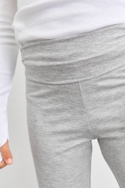 טייץ פדלפון מבד רך עם קיפול במותן  | אפור