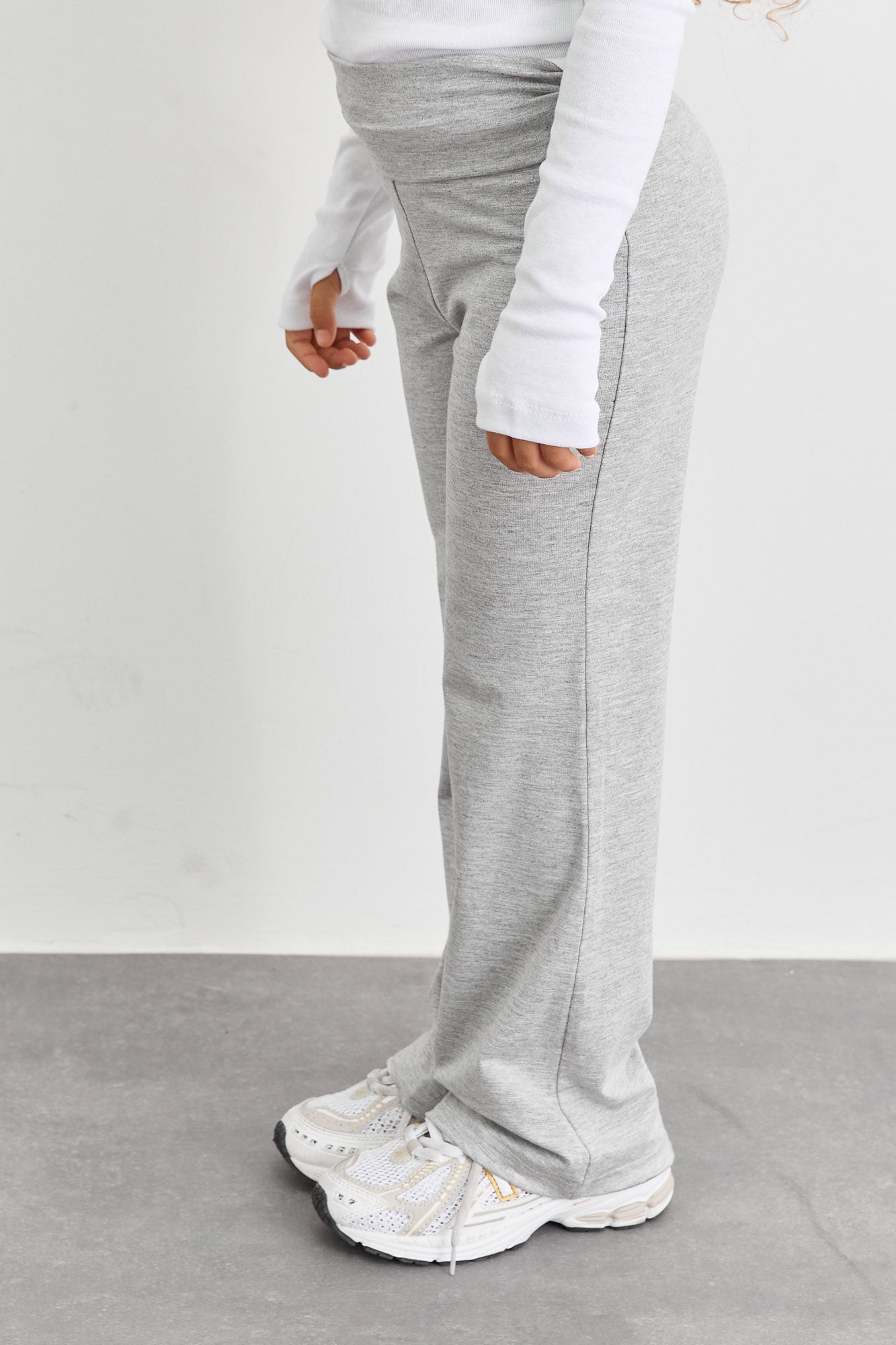 טייץ פדלפון מבד רך עם קיפול במותן  | אפור