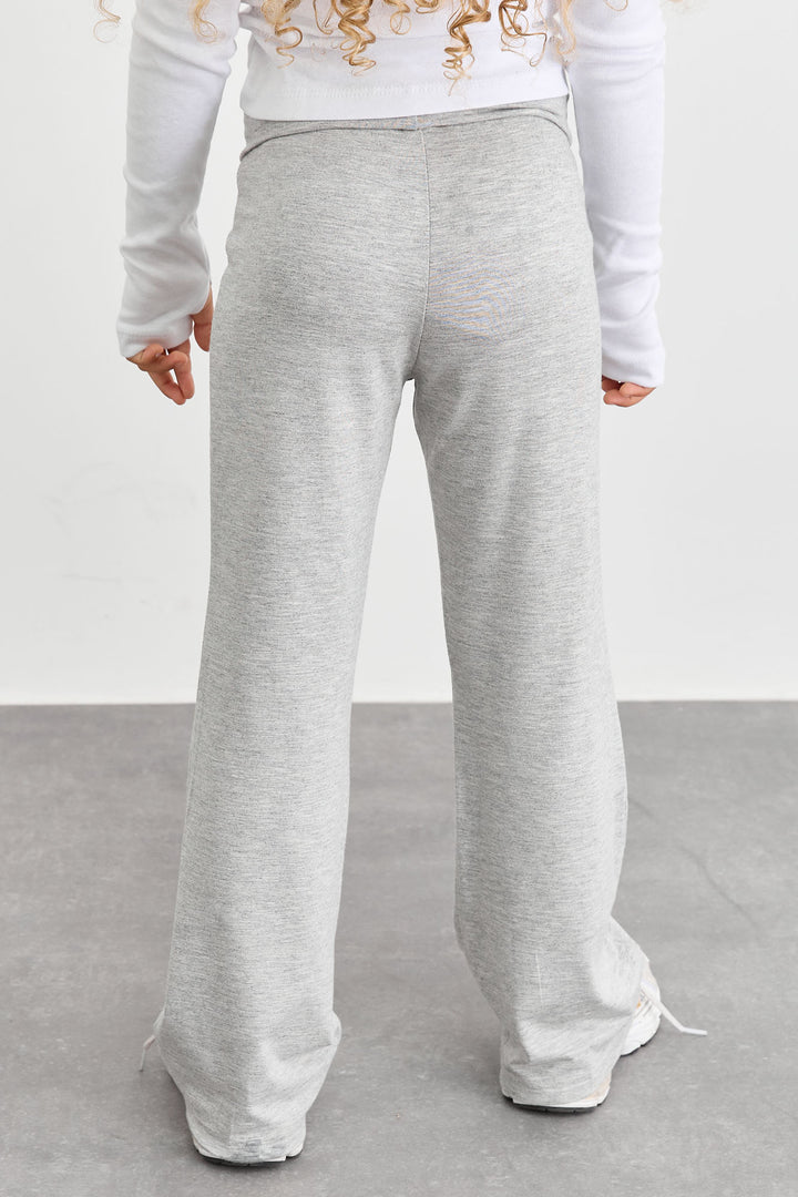 טייץ פדלפון מבד רך עם קיפול במותן  | אפור