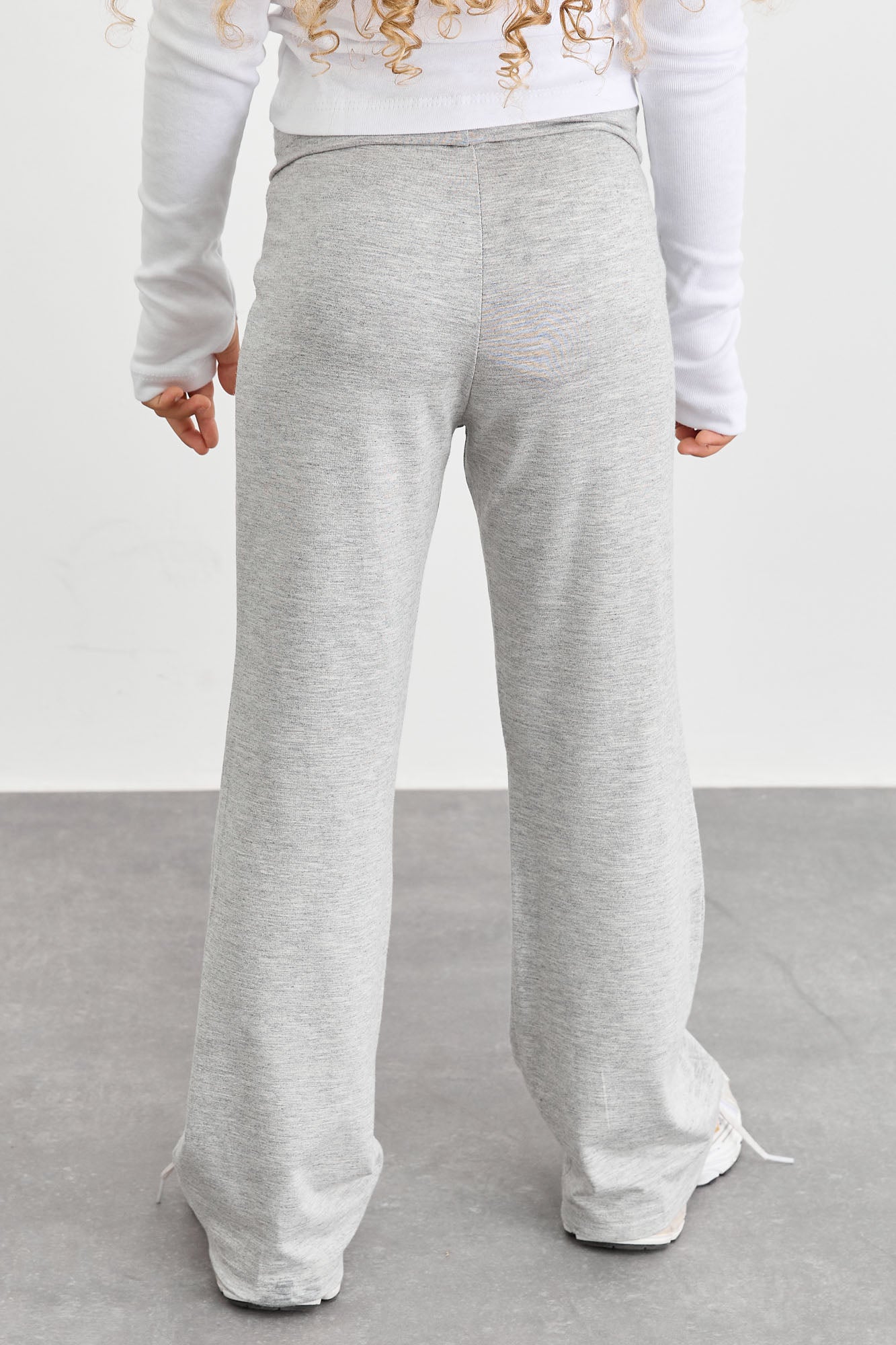 טייץ פדלפון מבד רך עם קיפול במותן  | אפור