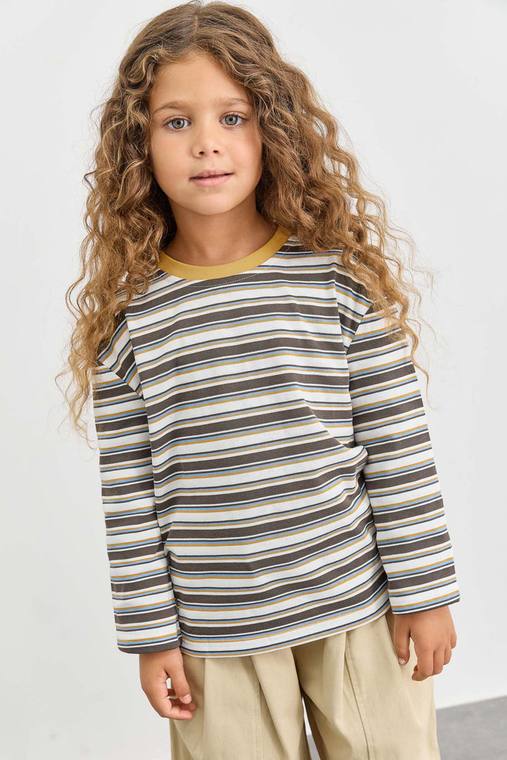 חולצת פסים גזרת אוברסייז | צהוב