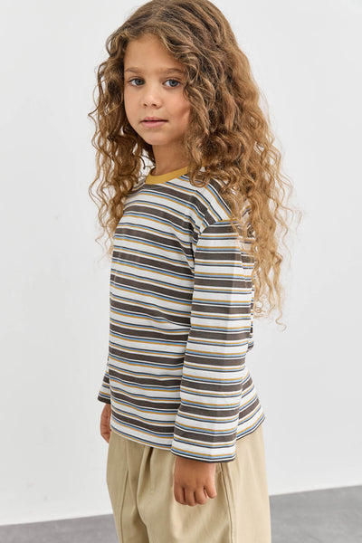 חולצת פסים גזרת אוברסייז | צהוב