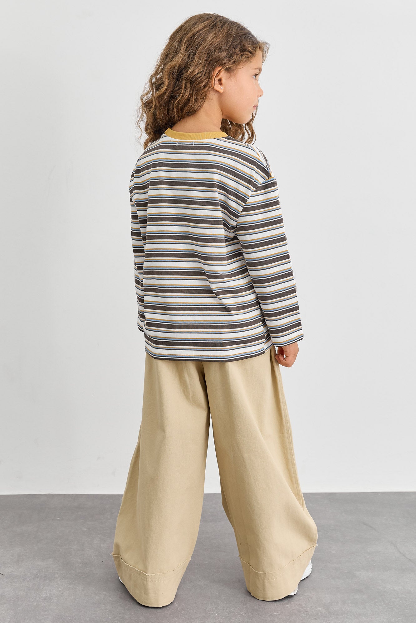 חולצת פסים גזרת אוברסייז | צהוב