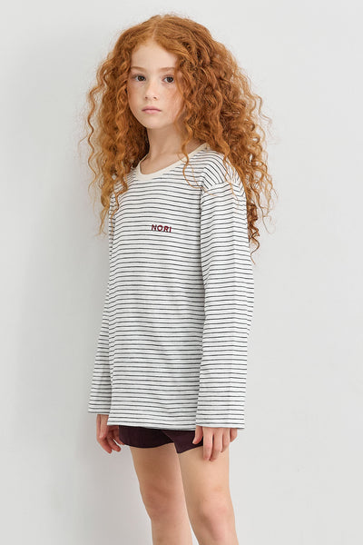 טי שירט אמי הדפס פסים | לבן