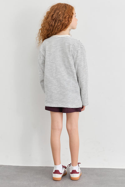 טי שירט אמי הדפס פסים | לבן