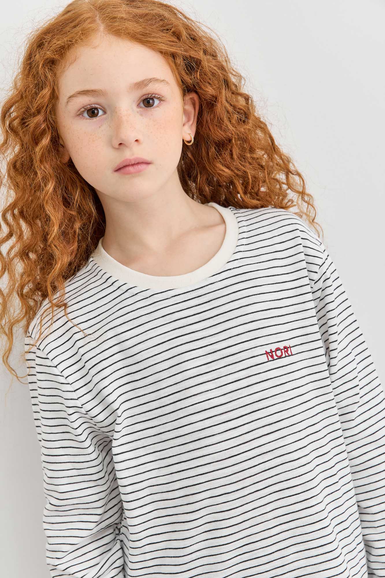 טי שירט אמי הדפס פסים | לבן