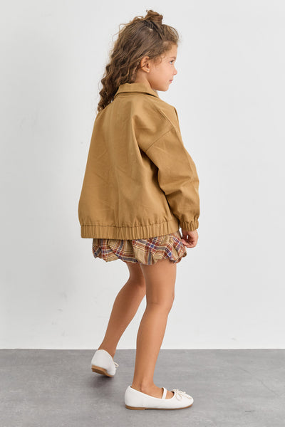 ג'קט בגזרת אוברסייז בסגירת רוכסן | קאמל