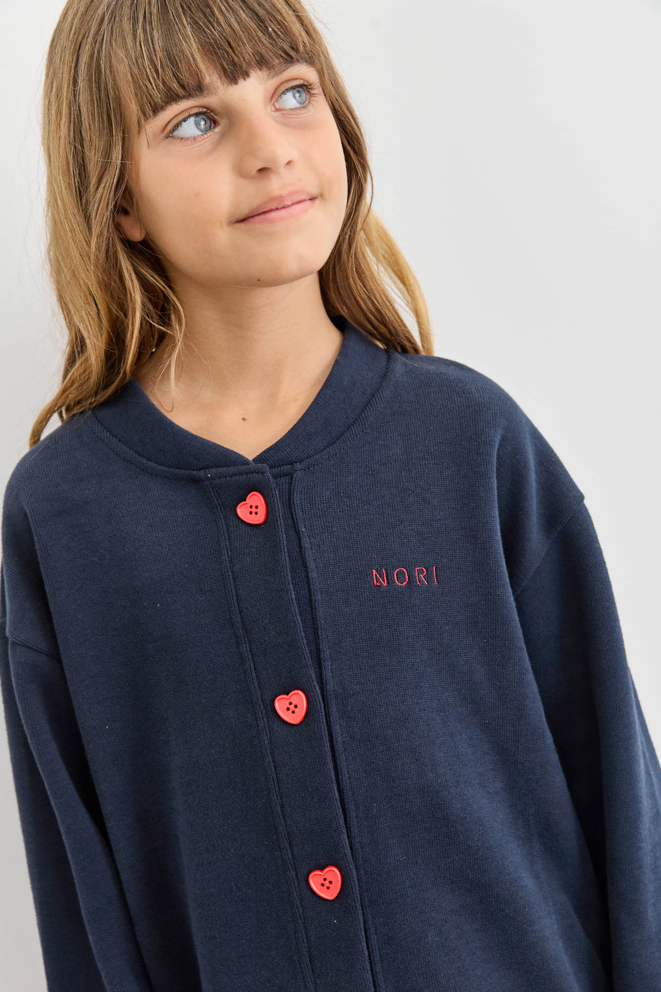 ג'קט בגזרת אוברסייז בשילוב רקמה | כחול