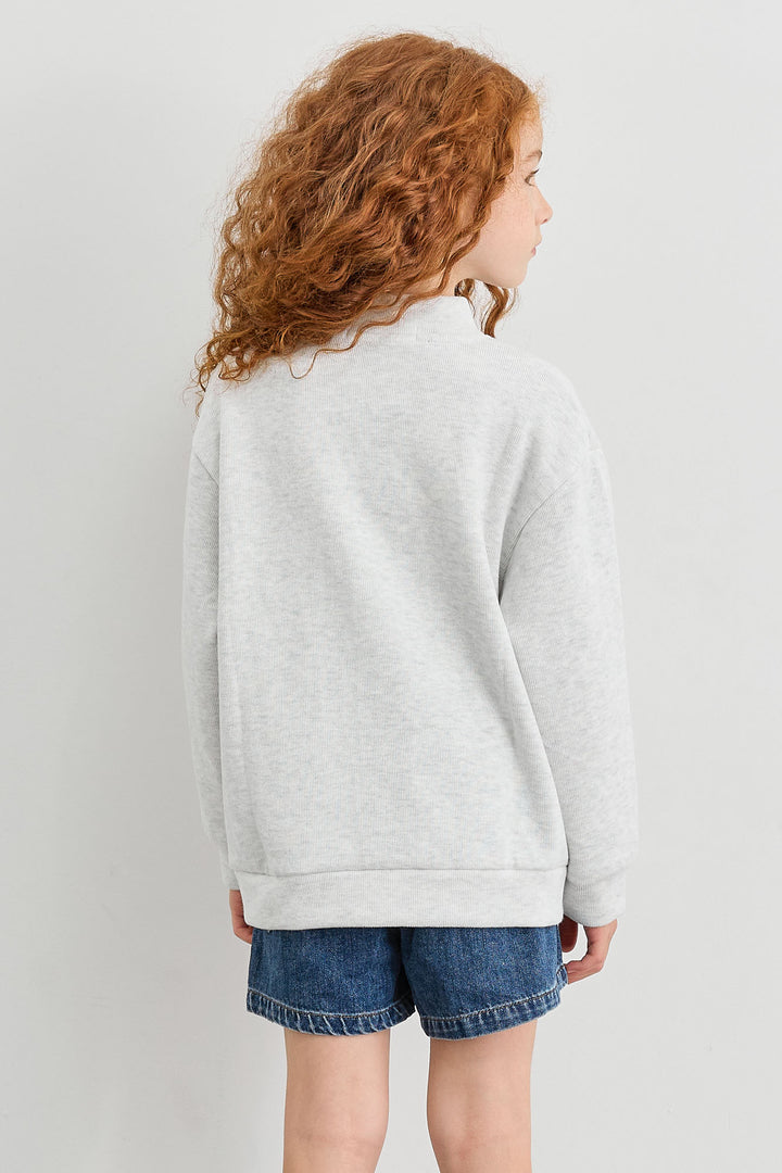 ג'קט בגזרת אוברסייז בשילוב רקמה | אפור