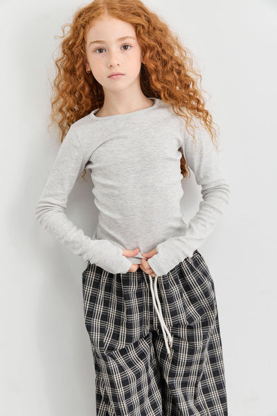 חולצת בייסיק צווארון ניקי ושרוול כפפה | אפור