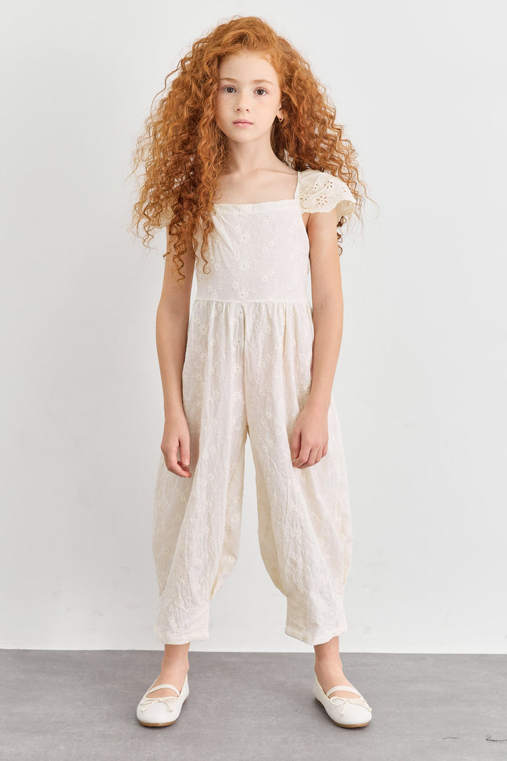 אוברול תחרה פרינסס | לבן