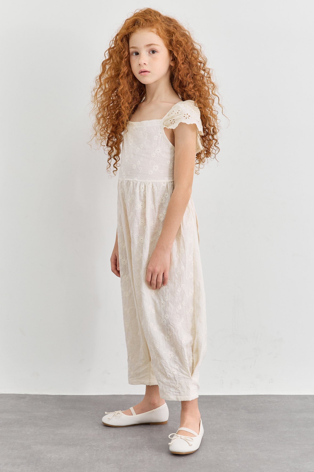 אוברול תחרה פרינסס | לבן