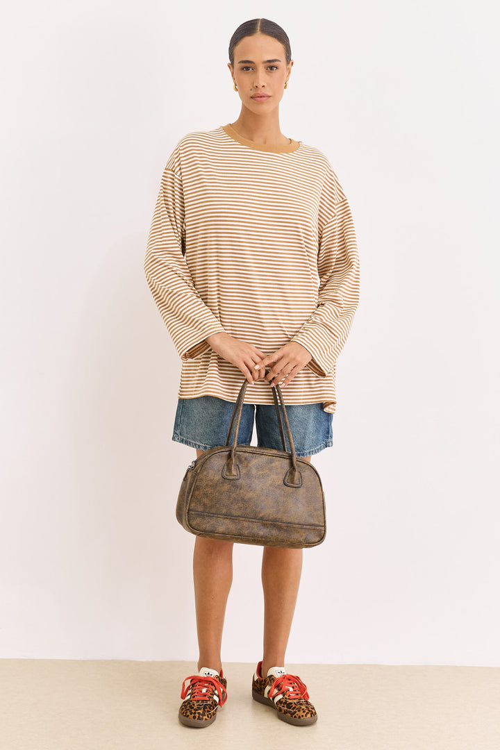 תיק בילי דמוי עור משופשף | חום