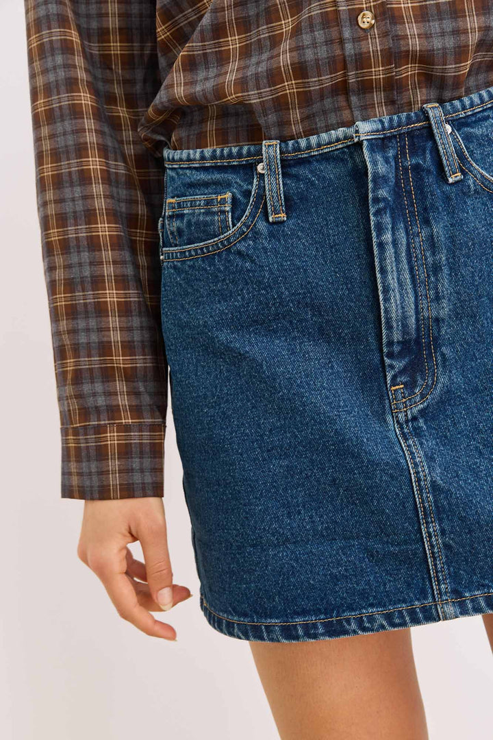 חצאית מיני דנים מיקלה | ג'ינס כהה