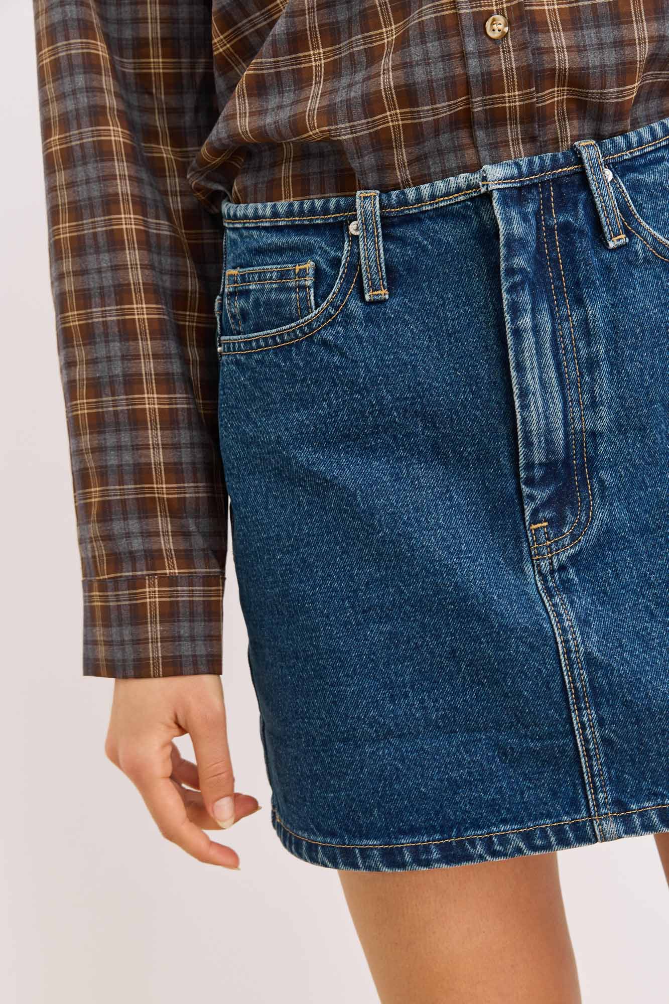 חצאית מיני דנים מיקלה | ג'ינס כהה