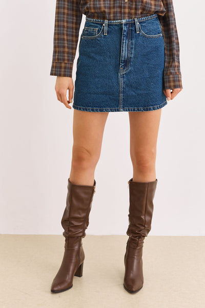 חצאית מיני דנים מיקלה | ג'ינס כהה