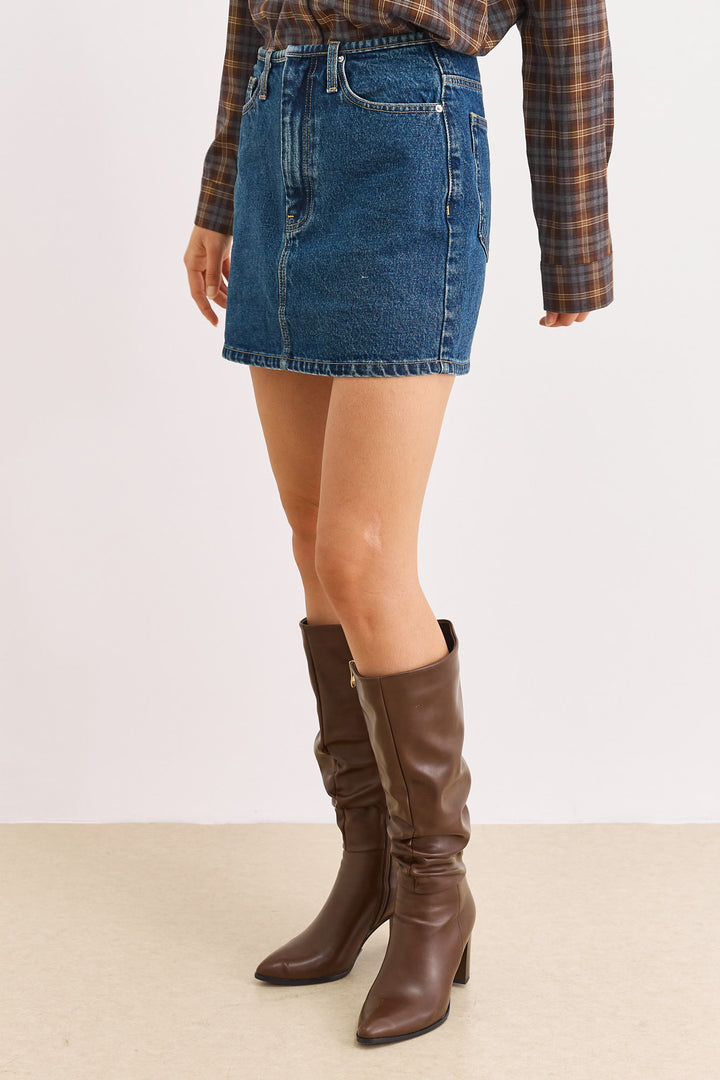 חצאית מיני דנים מיקלה | ג'ינס כהה