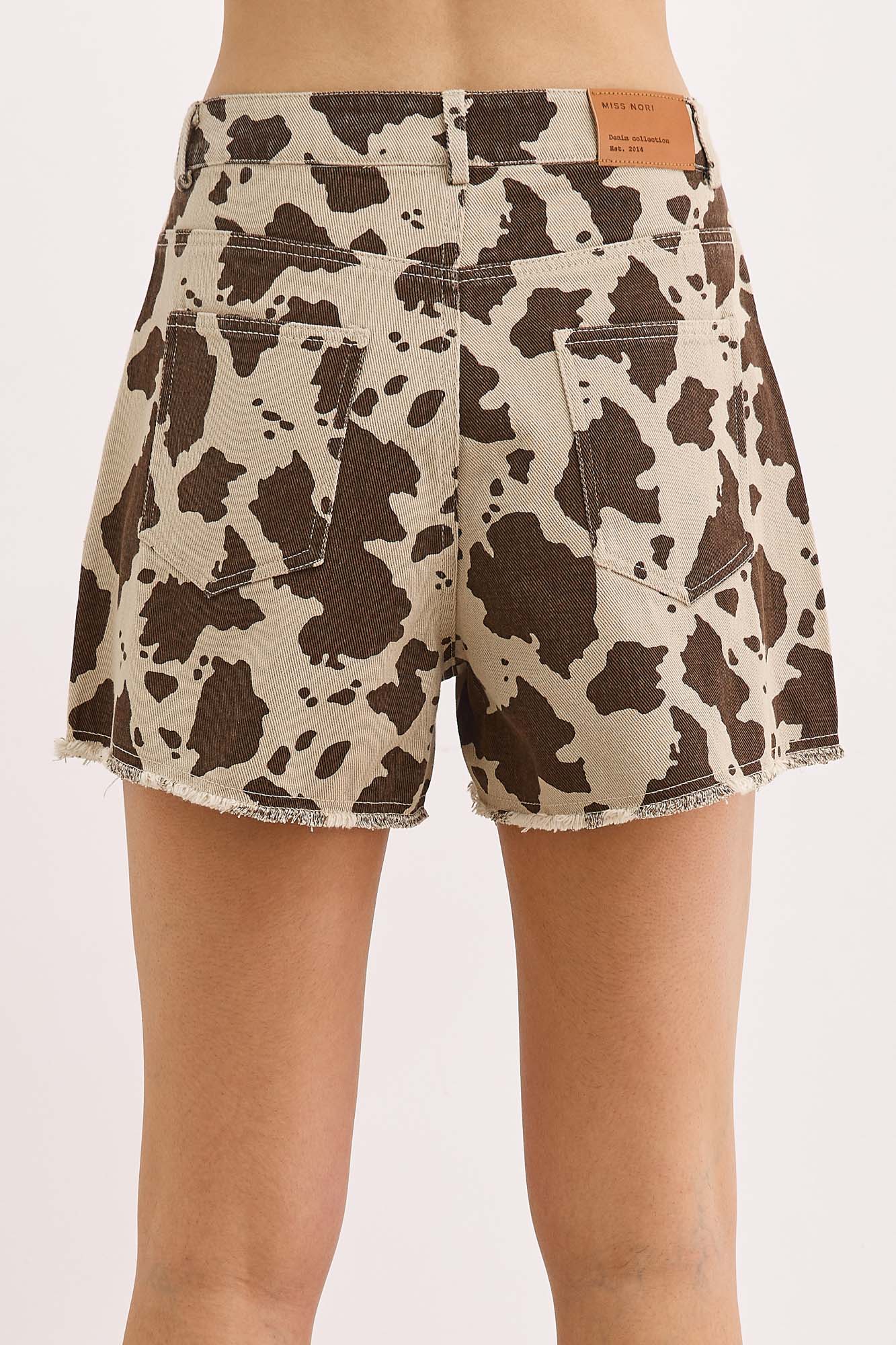 מכנסי דנים סנדרה פרינט | בז'/חום