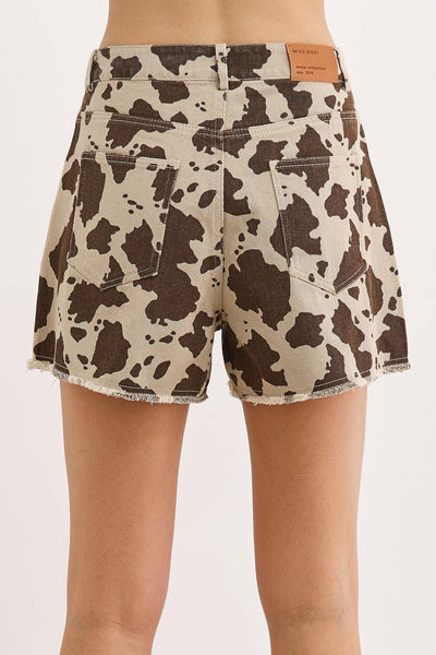 מכנסי דנים סנדרה פרינט | בז'/חום