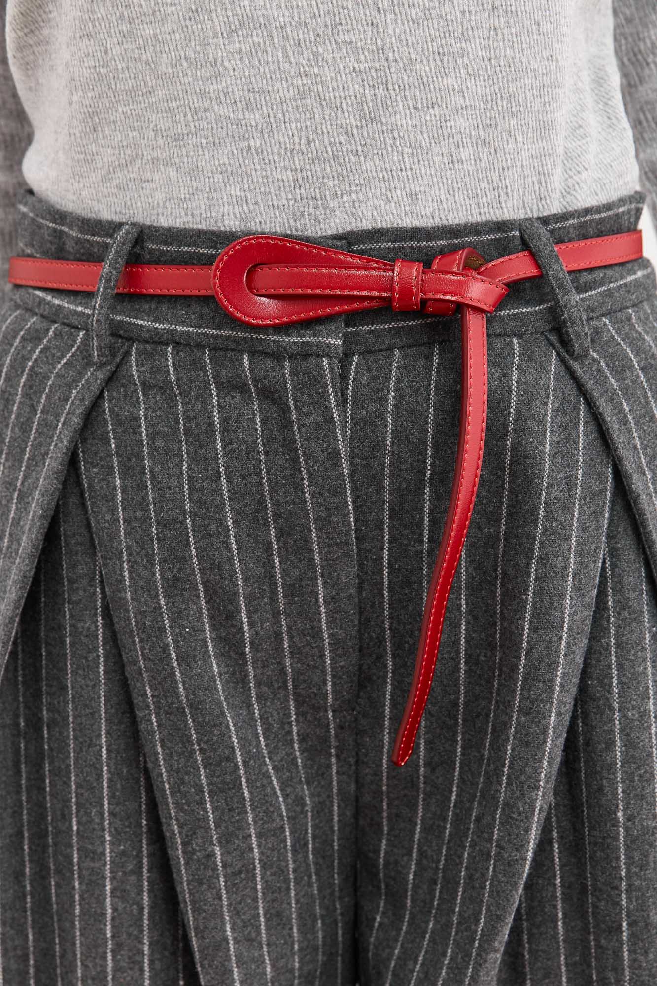 חגורת לייני דמוי עור | בורדו